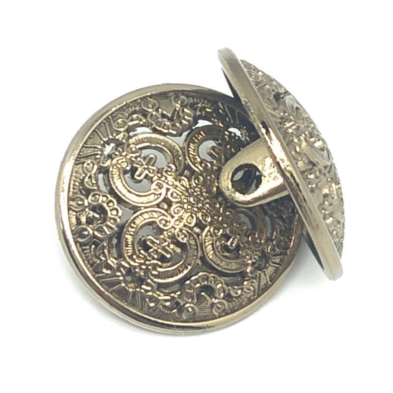 تي ك ك 20 قطعة من أزرار الملابس - مجموعة أزرار معدنية دائرية الشكل ذات ساق مجوفة بتصميم كلاسيكي للخياطة، مناسبة للرجال والنساء، للبليزرات والمعاطف والزي الرسمي والقمصان والبدلات والسترات (لون ذهبي فاتح، 20 مم) - Image 1